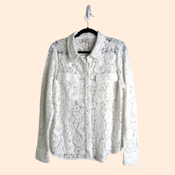 Cami NYC Rosalind Lace Shirt White - Picture 2 of 5